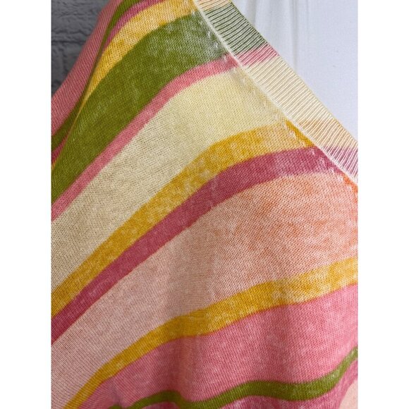 Sundance Johanna V Neck Pastel Striped Sweater Ladies Size XL - Picture 8 of 9